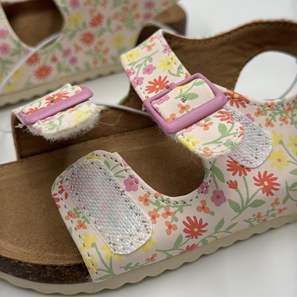 NWT Cat & Jack Toddler Reagan Floral Print Footbed Sandals Size 6 - Picture 9 of 11